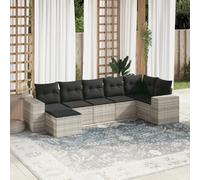 vidaXL Salon de jardin 7 pcs - Gris clair