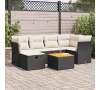 vidaXL Salon de jardin 7 pcs - Noir