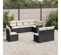 vidaXL Ensemble de jardin canapé 8 pièces 3219056 – résine tressée/poly rotin avec coussins noir