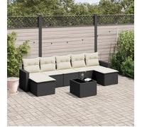 vidaXL Salon de jardin 8 pcs avec coussins noir résine tressée 3219336