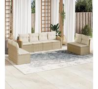 vidaXL Salon de jardin 8 pcs beige