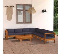 vidaXL Salon de jardin 8 pcs - Bois d'acacia