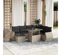 vidaXL Salon de jardin 8 pcs - Gris clair