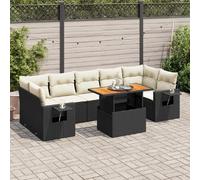 vidaXL Salon de jardin 8 pcs - Noir
