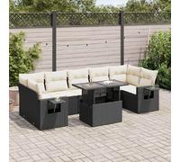 vidaXL Salon de jardin 8 pcs - Noir