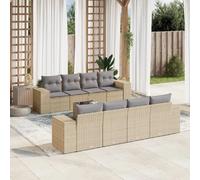 VIDAXL Salon de jardin 9 pcs beige résine tressée