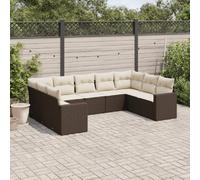 vidaXL Salon de jardin 9 pcs - Marron