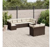 VIDAXL Salon de jardin 9 pcs - Marron