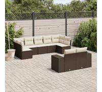 VidaXL Salon de jardin 9 pcs - Marron Résine Tressée
