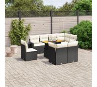 vidaXL Salon de jardin 9 pcs - Noir résine tressée