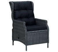 vidaXL Salon de jardin 9 pièces avec coussins Poly rotin gris foncé