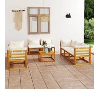 vidaXL Salon de jardin 9pcs Bois d'acacia solide