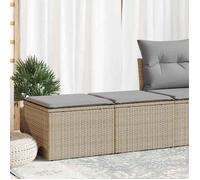 vidaXL Ensemble de salon de jardin 2 pièces avec coussins Beige Poly rotin Acacia
