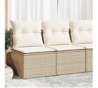 vidaXL Salon de jardin avec coussins 2 pcs beige résine tressée acacia poids:15.6 kg &11215 @2141