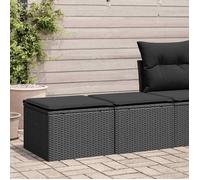 vidaXL Ensemble de salon de jardin 2 pièces avec coussins noir poly rotin