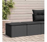 vidaXL Salon de jardin avec coussins 2 pcs noir résine tressée acacia poids:11.6 kg &11213 @2139