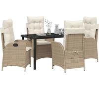 vidaXL Salon de jardin avec coussins 5 pcs Beige Poly-Rattan