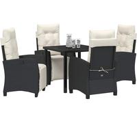 vidaXL Ensemble de jardin pour 5 personnes, noir, en résine tressée