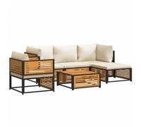 vidaXL Ensemble de 6 canapés de jardin avec coussins en bois massif d'acacia