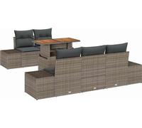 vidaXL Salon de jardin avec coussins 6 pcs Gris et brun