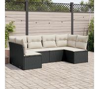 VIDAXL Salon de jardin avec coussins - 6 pcs - Noir