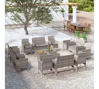 vidaXL Salon de jardin - Gris