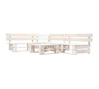 vidaXL Ensemble de salon en palette 4 pièces bois blanc 4 personnes