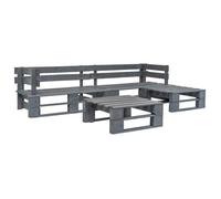 vidaXL Salon de jardin 4 pièces en bois de palette – Gris