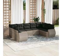 vidaXL Salon de jardin résine tressée gris clair