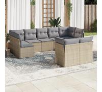vidaXL Salon jardin 9 pcs beige résine tressée