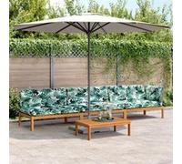 vidaXL Salon palette de jardin avec coussins 4pcs bois d'acacia massif, ensemble de canapés de jardin, canapé de jardin, 3209456 Vert G