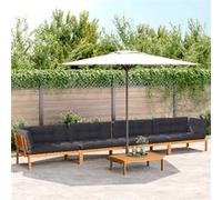 vidaXL Salon palette de jardin avec coussins 5pcs bois d'acacia massif 3209505 Gris G