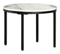 vidaXL Salontafel Ã˜50 cm echt massief marmer wit en zwart286411 Blanc G