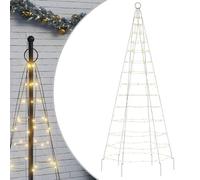 vidaXL Sapin de Noël à LED 200 LED blanc 180 cm, décoration de Noël, lumière LED, lumière de Noël extérieure, éclairage LED pour sapin de Noël