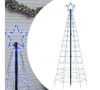 vidaXL Sapin de Noël à LED avec piquets 220 LED Bleu 180 cm