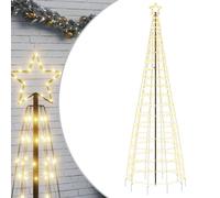 vidaXL Sapin de Noël à LED avec piquets 570 LED blanc chaud 300 cm