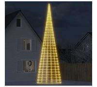 vidaXL Sapin de Noël à LED sur mât de drapeau 3000 LED blanc 800 cm, décoration de Noël, lumière LED, lumière de Noël 358120 Jaune