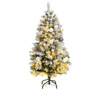 vidaXL Sapin de Noël articulé LED et boules 150 cm