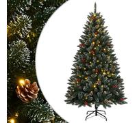 vidaXL Sapin de Noël Artificiel 300 LED 180 cm, Arbre Réaliste, Ornement et Décoration pour Noël
