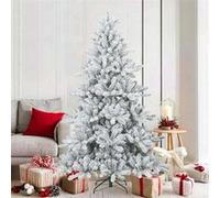 vidaXL Sapin de Noël artificiel à branches pliantes, duveteux de neige, Salon, Sapin de Noël moderne, Artificiel 42019328 Gris