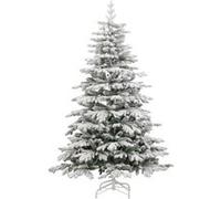 vidaXL Sapin de Noël Artificiel à Charnières avec Neige Floquée, Arbre de Noël avec Support, Décoration de Fête Vacance Maison Intérieur, 180 cm