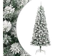 vidaXL Sapin de Noël artificiel 210 cm à charnières – Neige floquée, intérieur/extérieur