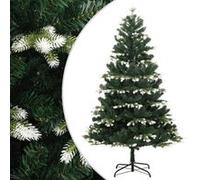 vidaXL Sapin de Noël Artificiel à Charnières avec Neige Floquée, Arbre de Noël avec Pointes, Décoration de Fête Intérieur Extérieur, Moderne, 180 cm Vert G
