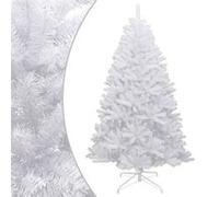 vidaXL Sapin de Noël Artificiel à Charnières avec Neige Floquée, Arbre de Noël avec Support, Décoration de Fête Intérieur Extérieur, Moderne, 120 cm Blanc G