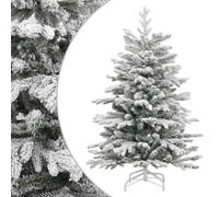 vidaXL Sapin de Noël Artificiel à Charnières avec Neige Floquée, Arbre de Noël avec Support, Décoration de Fête Vacance Maison Intérieur, 180 cm