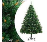 vidaXL Sapin de Noël artificiel à charnières 180 cm avec support Vert G