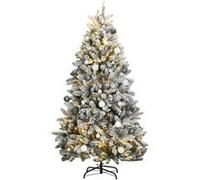 vidaXL Sapin de Noël Artificiel Articulé 300 LED et Boules, Arbre de Noël avec Support, Décoration de Fête avec Lumières 3210177 Multicolore G