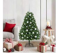 vidaXL Sapin de Noël Artificiel avec 150 LED Vert 120 cm PVC et métal, Arbre de Noël Moderne en cône LED, en PVC et métal, déco intérieure, Ornement Festif élégant