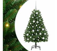 vidaXL Sapin de Noël Artificiel avec 150 LED Vert 120 cm PVC et métal, Arbre de Noël Moderne en cône LED, en PVC et métal, déco intérieure, Ornement Festif élégant