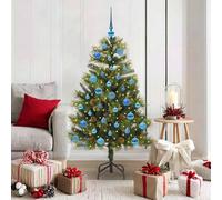 vidaXL Sapin de Noël artificiel avec branches pliables et cônes 150 cm